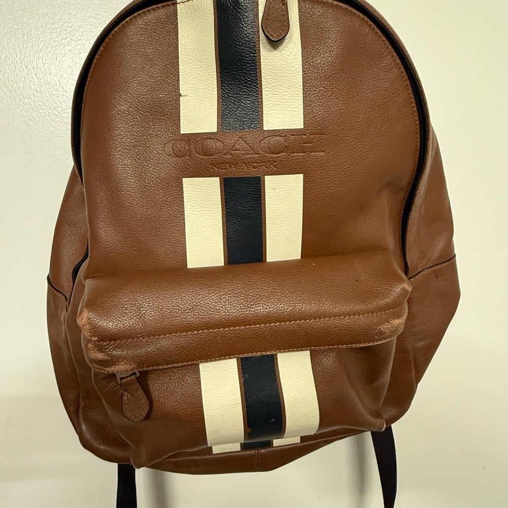 Used Coach Brown Leather Backpack
